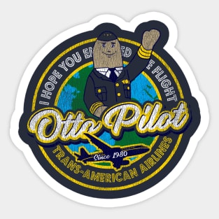 Otto Pilot Airplane Pilot Worn Out Sticker